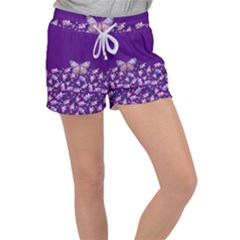 Purple Spring Butterfly Women s Velour Lounge Shorts by lucia