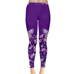 Purple Spring Butterfly Inside Out Leggings by lucia