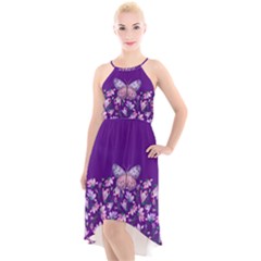 Purple Spring Butterfly High-low Halter Chiffon Dress  by lucia