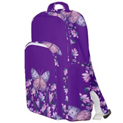 Purple Spring Butterfly Double Compartment Backpack by lucia