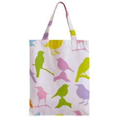 Bird Watching - Colorful Pastel Zipper Classic Tote Bag by WensdaiAmbrose