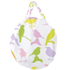 Bird Watching - Colorful Pastel Giant Round Zipper Tote by WensdaiAmbrose