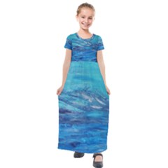 Into The Chill  Kids  Short Sleeve Maxi Dress by arwwearableart