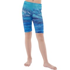 Into The Chill  Kids  Mid Length Swim Shorts by arwwearableart