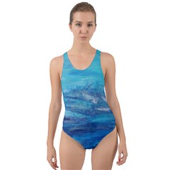 Into The Chill  Cut-out Back One Piece Swimsuit by arwwearableart