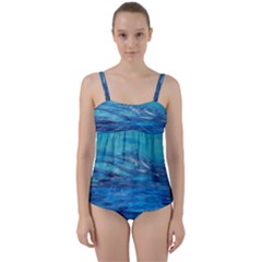 Into The Chill  Twist Front Tankini Set by arwwearableart