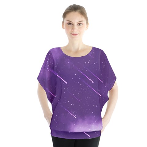 Meteors Batwing Chiffon Blouse by bunart