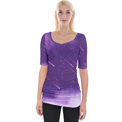 Meteors Wide Neckline Tee by bunart