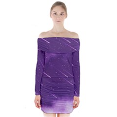 Meteors Long Sleeve Off Shoulder Dress