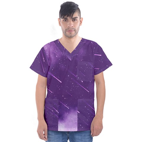 Meteors Men s V-neck Scrub Top by bunart