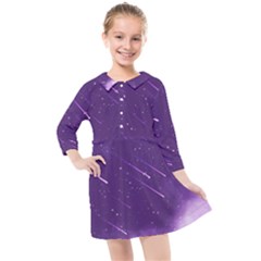 Meteors Kids  Quarter Sleeve Shirt Dress by bunart