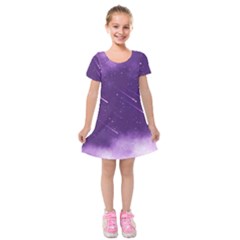 Meteors Kids  Short Sleeve Velvet Dress by bunart