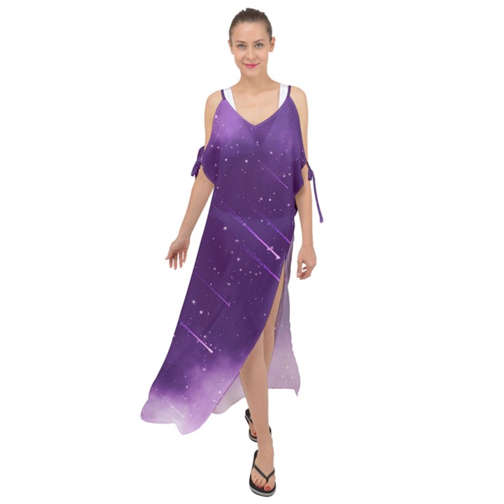 Meteors Maxi Chiffon Cover Up Dress