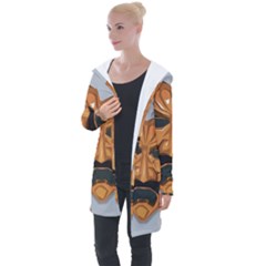 Mask India South Culture Longline Hooded Cardigan