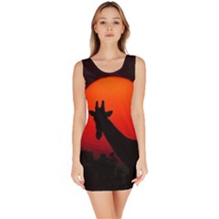 Giraffe Animal Africa Sunset Bodycon Dress by Sudhe