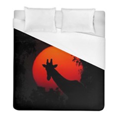 Giraffe Animal Africa Sunset Duvet Cover (full/ Double Size) by Sudhe