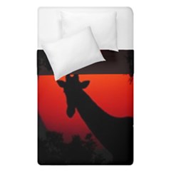 Giraffe Animal Africa Sunset Duvet Cover Double Side (single Size) by Sudhe