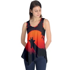 Giraffe Animal Africa Sunset Sleeveless Tunic by Sudhe