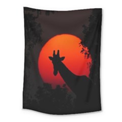 Giraffe Animal Africa Sunset Medium Tapestry by Sudhe