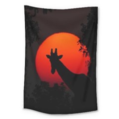 Giraffe Animal Africa Sunset Large Tapestry by Sudhe