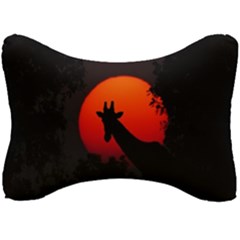 Giraffe Animal Africa Sunset Seat Head Rest Cushion by Sudhe