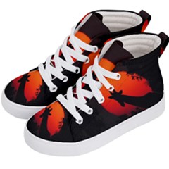 Giraffe Animal Africa Sunset Kids  Hi-top Skate Sneakers by Sudhe