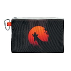 Giraffe Animal Africa Sunset Canvas Cosmetic Bag (large) by Sudhe