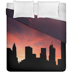 Skyline Panoramic City Architecture Duvet Cover Double Side (california King Size) by Sudhe