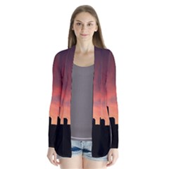 Skyline Panoramic City Architecture Drape Collar Cardigan by Sudhe