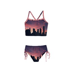 Skyline Panoramic City Architecture Girls  Tankini Swimsuit by Sudhe