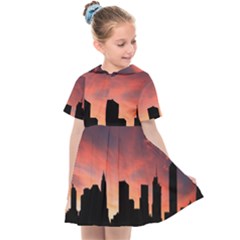 Skyline Panoramic City Architecture Kids  Sailor Dress by Sudhe