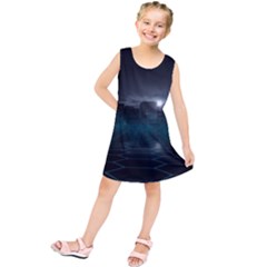 Skyline Night Star Sky Moon Sickle Kids  Tunic Dress by Sudhe