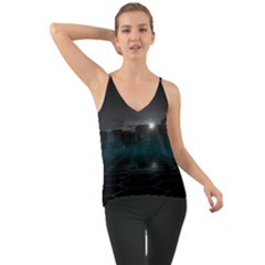 Skyline Night Star Sky Moon Sickle Chiffon Cami by Sudhe