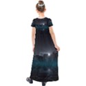 Skyline Night Star Sky Moon Sickle Kids  Short Sleeve Maxi Dress View2