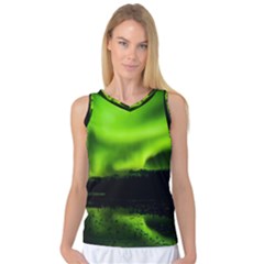 Aurora Borealis Northern Lights Sky Women s Basketball Tank Top by Sudhe