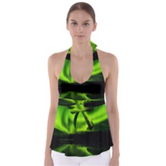 Aurora Borealis Northern Lights Sky Babydoll Tankini Top by Sudhe