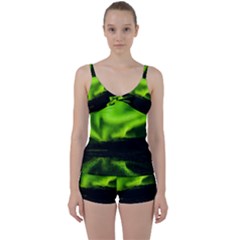 Aurora Borealis Northern Lights Sky Tie Front Two Piece Tankini by Sudhe