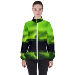 Aurora Borealis Northern Lights Sky High Neck Windbreaker (women)