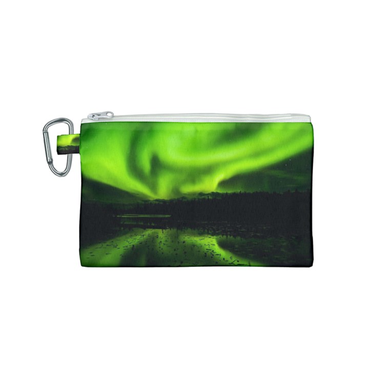 Aurora Borealis Northern Lights Sky Canvas Cosmetic Bag (Small)