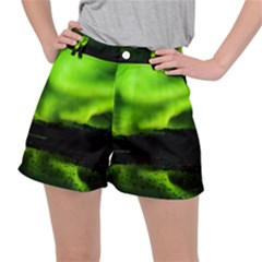 Aurora Borealis Northern Lights Sky Stretch Ripstop Shorts by Sudhe