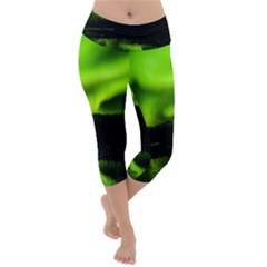 Aurora Borealis Northern Lights Sky Lightweight Velour Capri Yoga Leggings by Sudhe