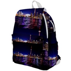 Toronto City Cn Tower Skydome Top Flap Backpack by Sudhe