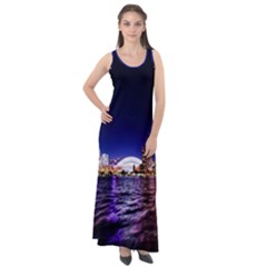 Toronto City Cn Tower Skydome Sleeveless Velour Maxi Dress