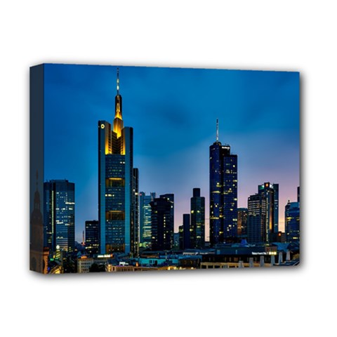 Frankfurt Germany Panorama City Deluxe Canvas 16  X 12  (stretched)  by Sudhe