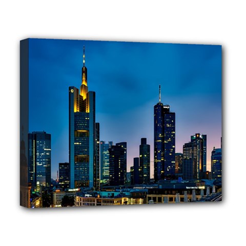 Frankfurt Germany Panorama City Deluxe Canvas 20  X 16  (stretched) by Sudhe