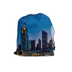 Frankfurt Germany Panorama City Drawstring Pouch (large) by Sudhe