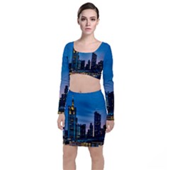 Frankfurt Germany Panorama City Top And Skirt Sets by Sudhe