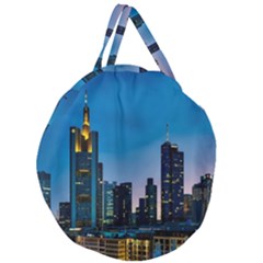 Frankfurt Germany Panorama City Giant Round Zipper Tote by Sudhe