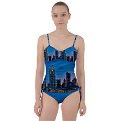 Frankfurt Germany Panorama City Sweetheart Tankini Set by Sudhe