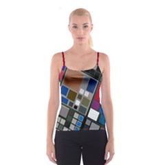 Abstract Composition Spaghetti Strap Top by Sudhe